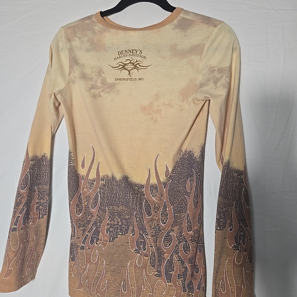 Harley-Davidson Beige Flame Graphic Shirt - Picture 3 of 10